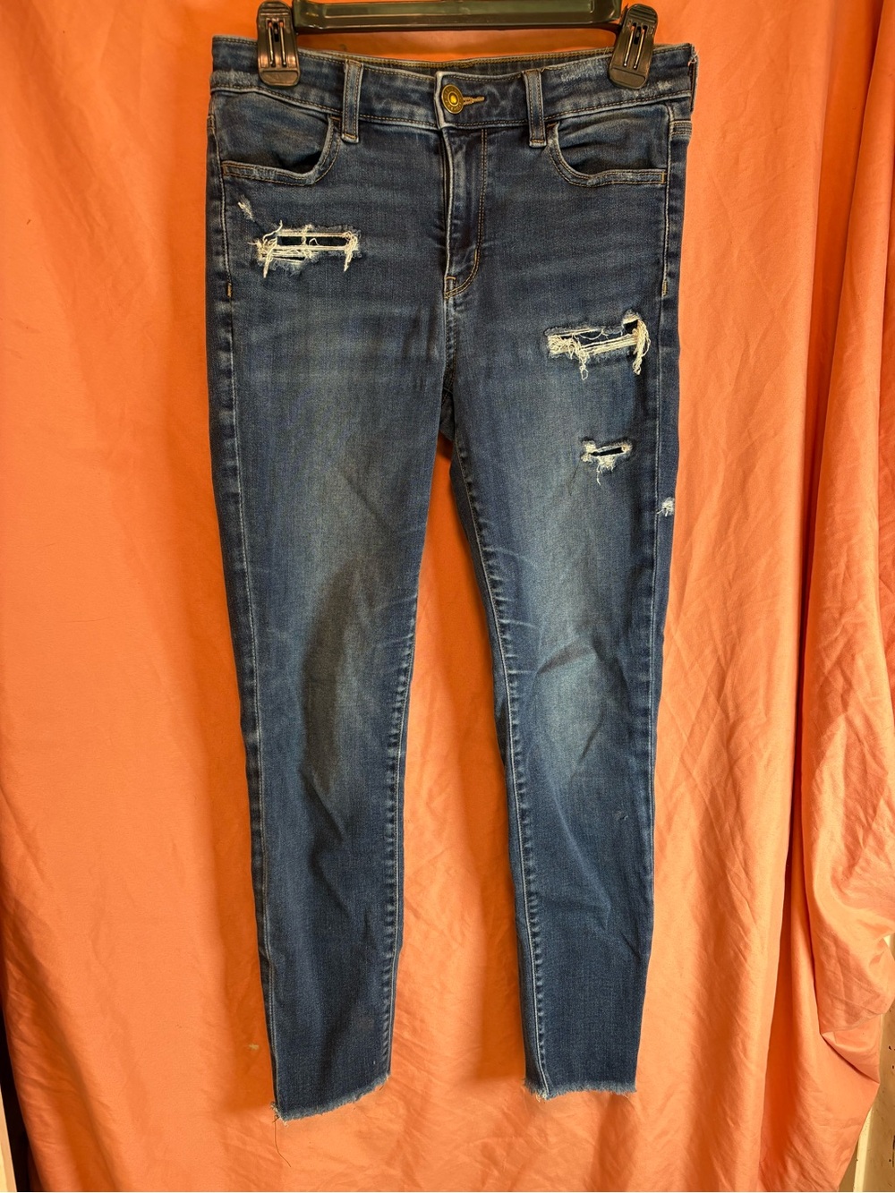 American Eagle Next Level Stretch Jegging Jeans Womens 8 Short Distressed